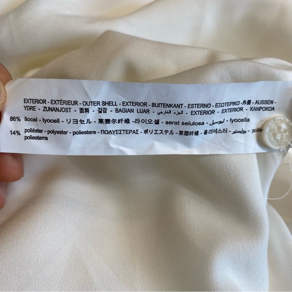 Zara White Wide Short Sleeve Button Down Dress. Size XS - Picture 15 of 17